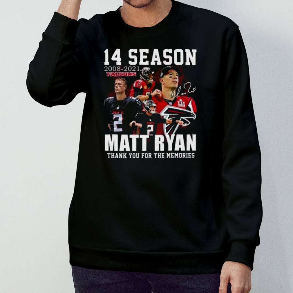 14 Season 2008-2021 Falcons Matt Ryan Thank You For The Memories Signatures Shirts