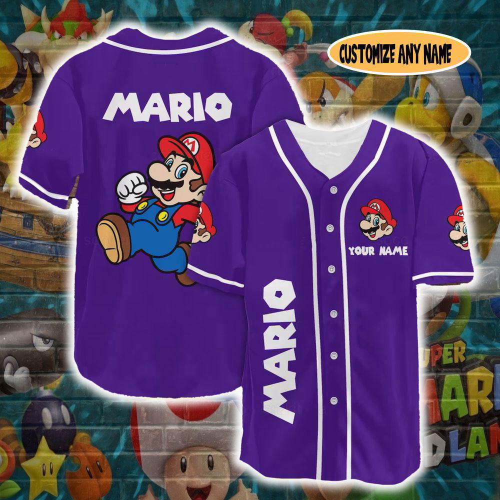 Super Mario Shirt, Super Mario Baseball Jersey, Mario Jersey Shirt - lylyprint.com