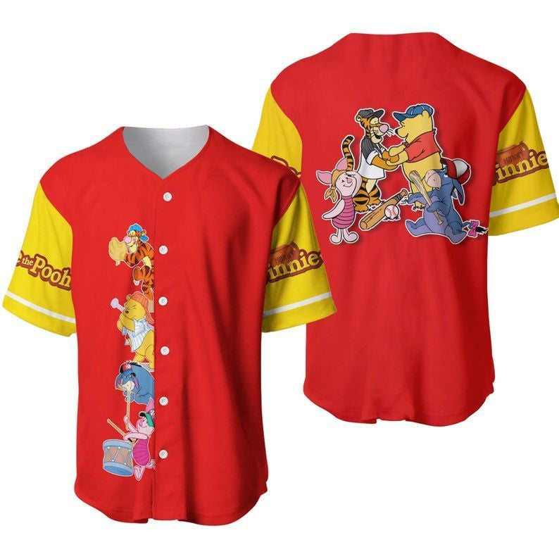Winnie the Pooh Friends Player Disney Baseball Jersey Gift for lover - Bafud