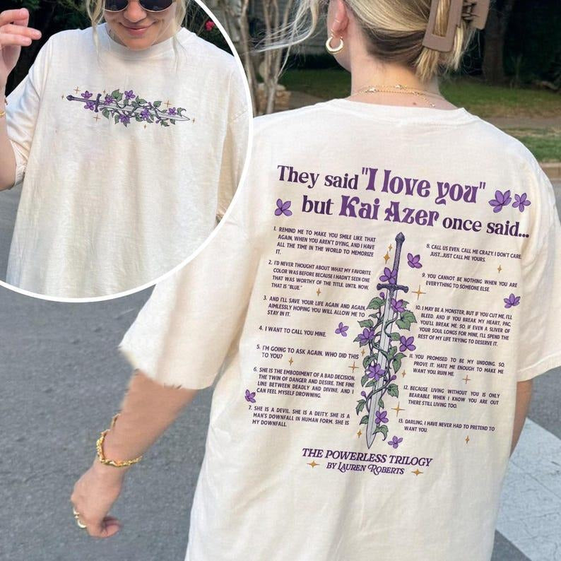 2 Slides, Kai Azer I Love You In Powerless T-Shirt, Kai Azer Powerless Shirt, Kai And Paedyn Shirt, Valentine Gift Shirt, Powerless Shirt