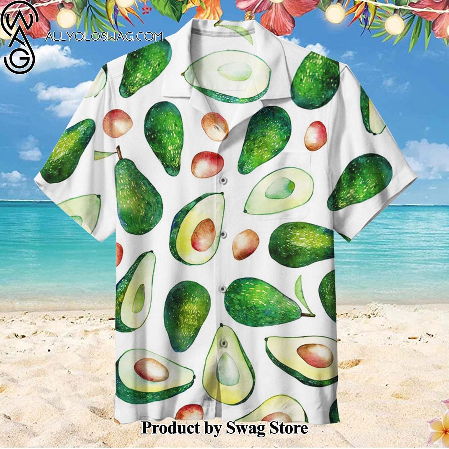 Avocado Beach Holiday Hawaiian Shirt