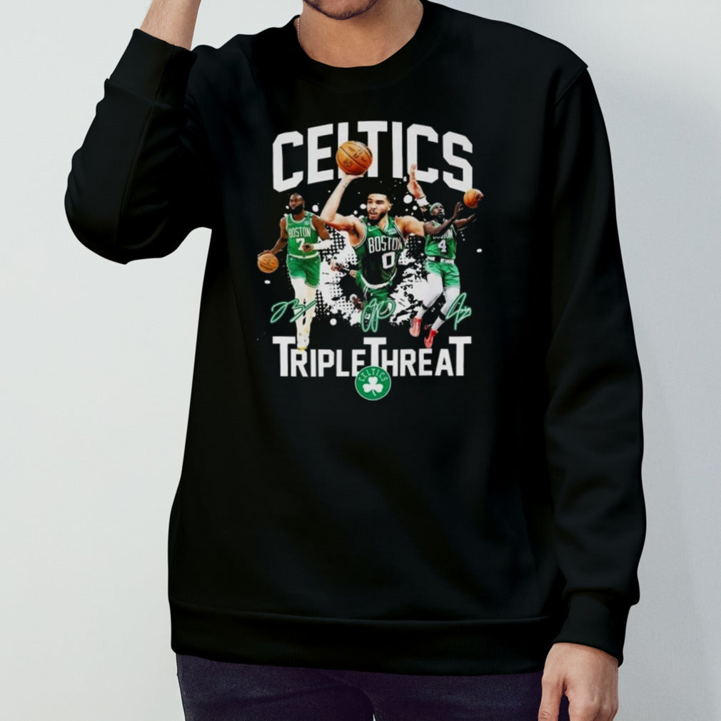Boston Celtics Jrue Holiday Jayson Tatum Jaylen Brown The Triple Threat Signatures T-shirt