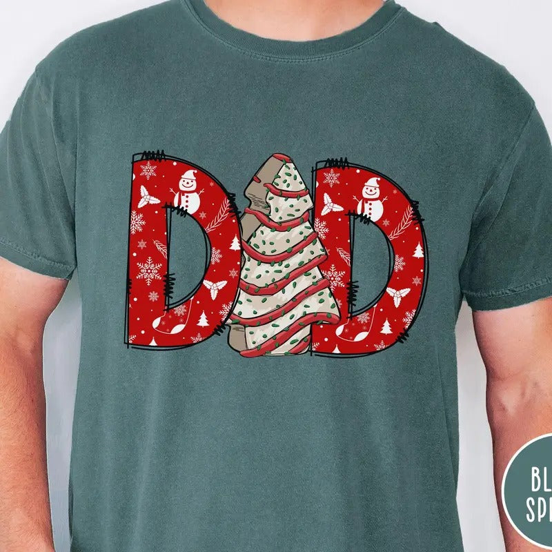 Christmas Dad Comfort Colors Tee - Unisex Cotton Polyester T-Shirt for Father - Fabric, Man