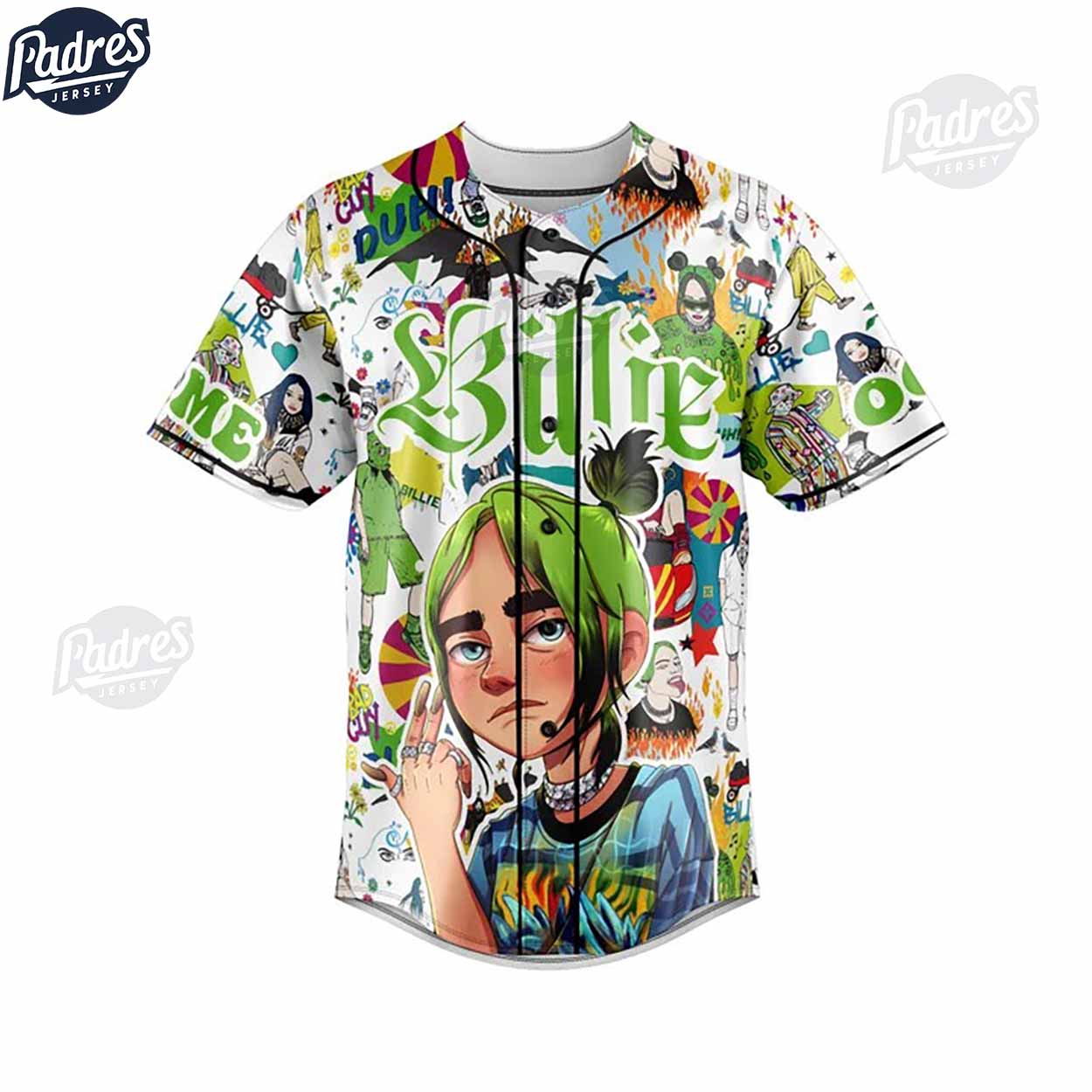 Custom Cute Billie Eilish Baseball Jersey - Padres Jersey Oasis: Elevate Your Baseball Style Game