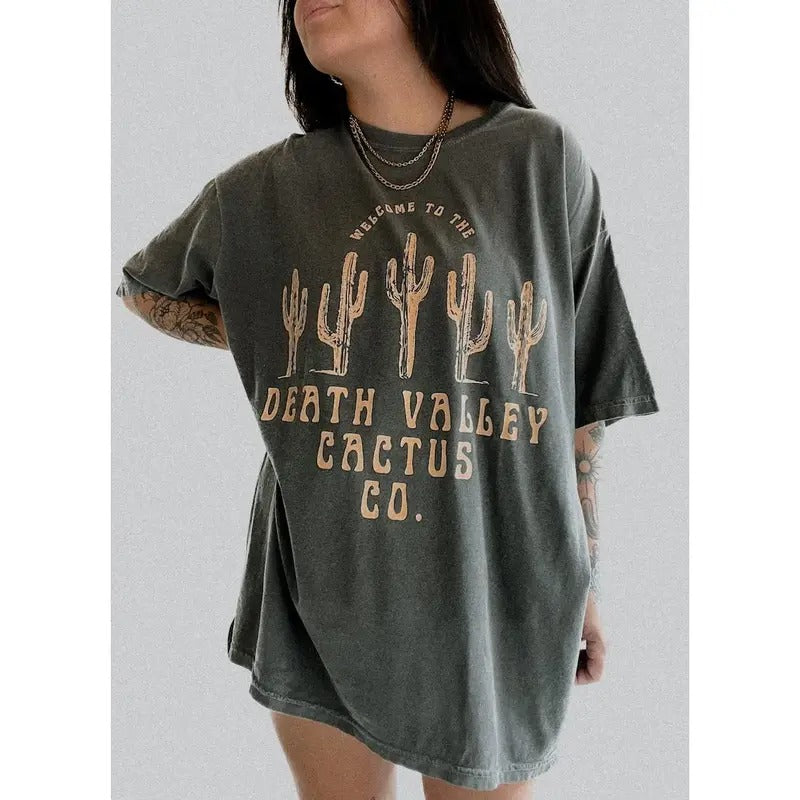 Death Valley Cactus Tee, Trendy boho aesthetic tee, bohemian shirt, desert hippie, tee