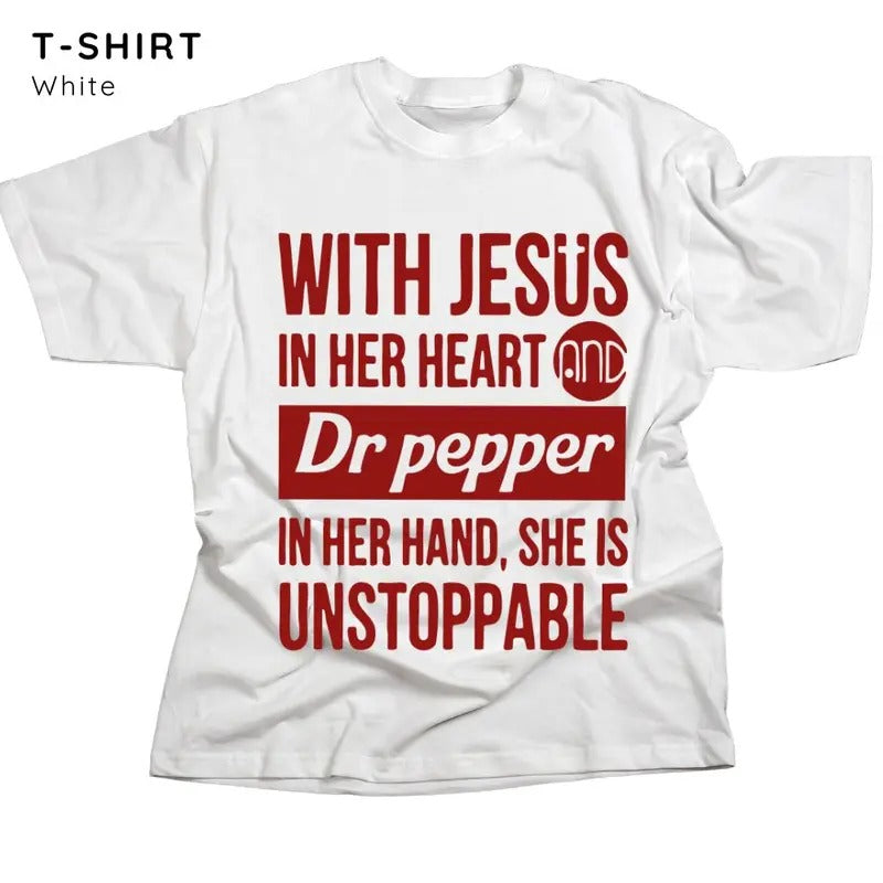 Dr Pepper Shirt Gift for Her, For Women - Unisex Style, 100% Cotton, Womenswear Tops Streetwear Tshirt