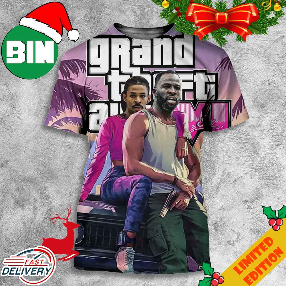 Draymond Green And Jusuf Nurkic Funny NBA But GTA VI Poster Looks All Over Print T-Shirts