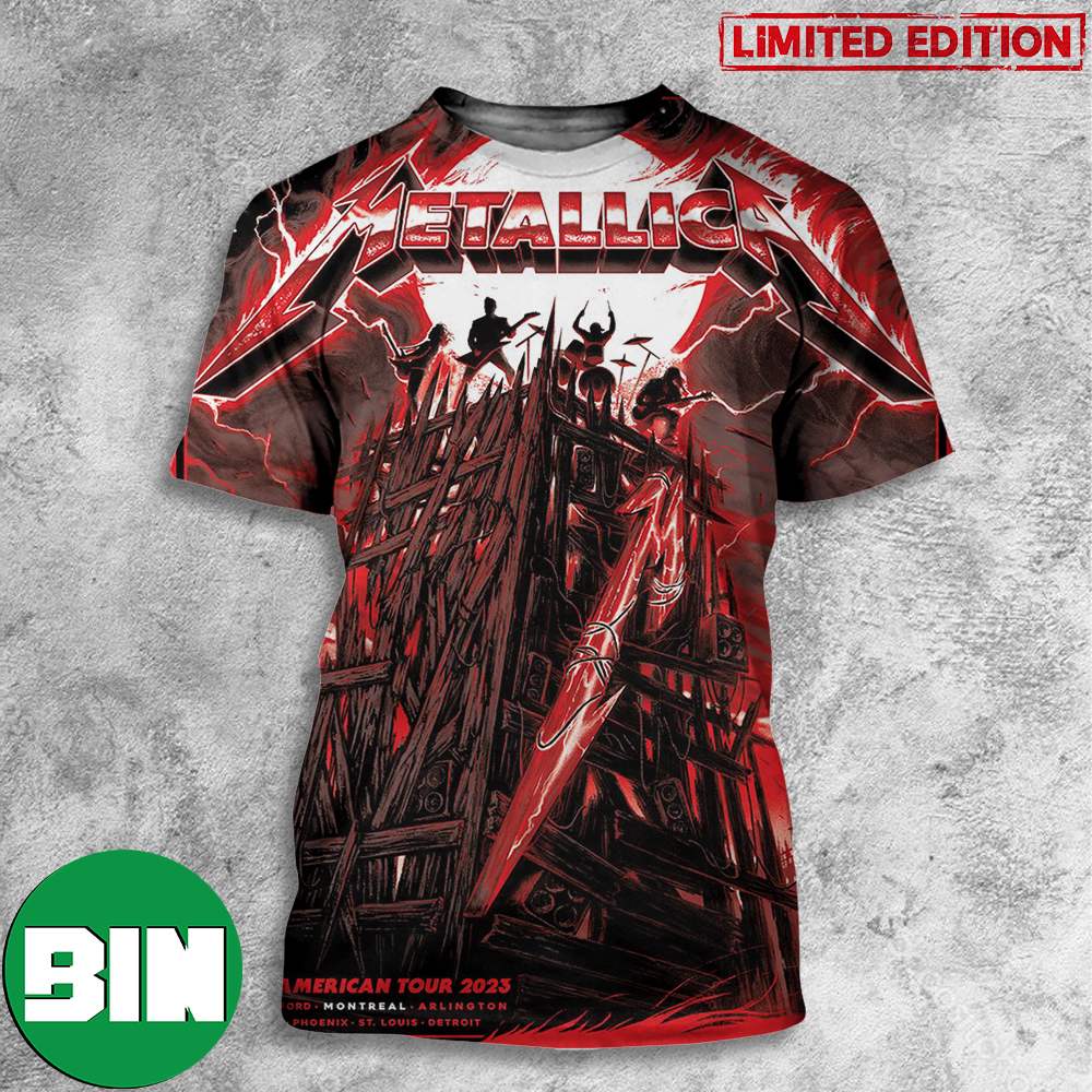 Exclusive Colorway Official Pop-Up Poster For M72 Montreal Quebec Canada Metallica North American Tour 2023 3D T-Shirts