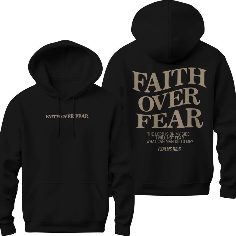Faith Over Fear Christian Hoodie Christian Sweatshirt Jesus Hoodie Trendy Hoodie Bible Verse Shirt Aesthetic Clothes Aesthetic Hoodie T-shirt, sweater and Hoodie