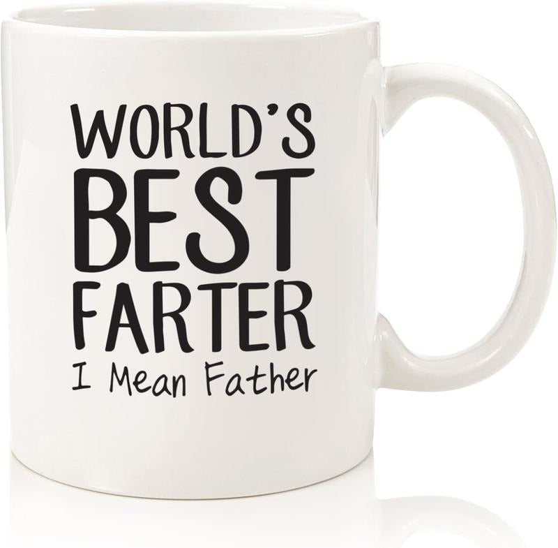 Gifts for Dad, Men - Worlds Best Farter, Father Funny Coffee Mug - Dad Gifts from Daughter, Son - Gag Birthday Gifts for Husband