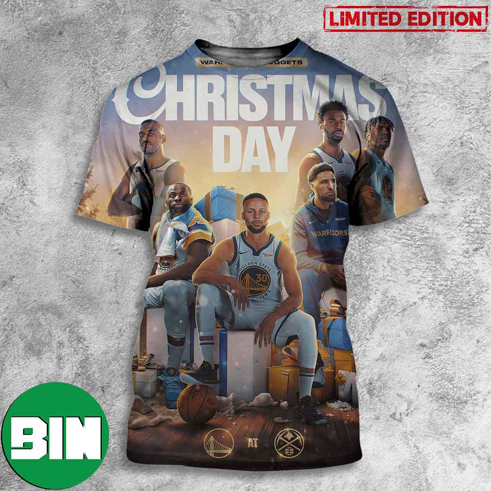 Golden State Warriors vs Denver Nuggets Holiday Hoops NBA XMas Christmas Day 3D T-Shirts