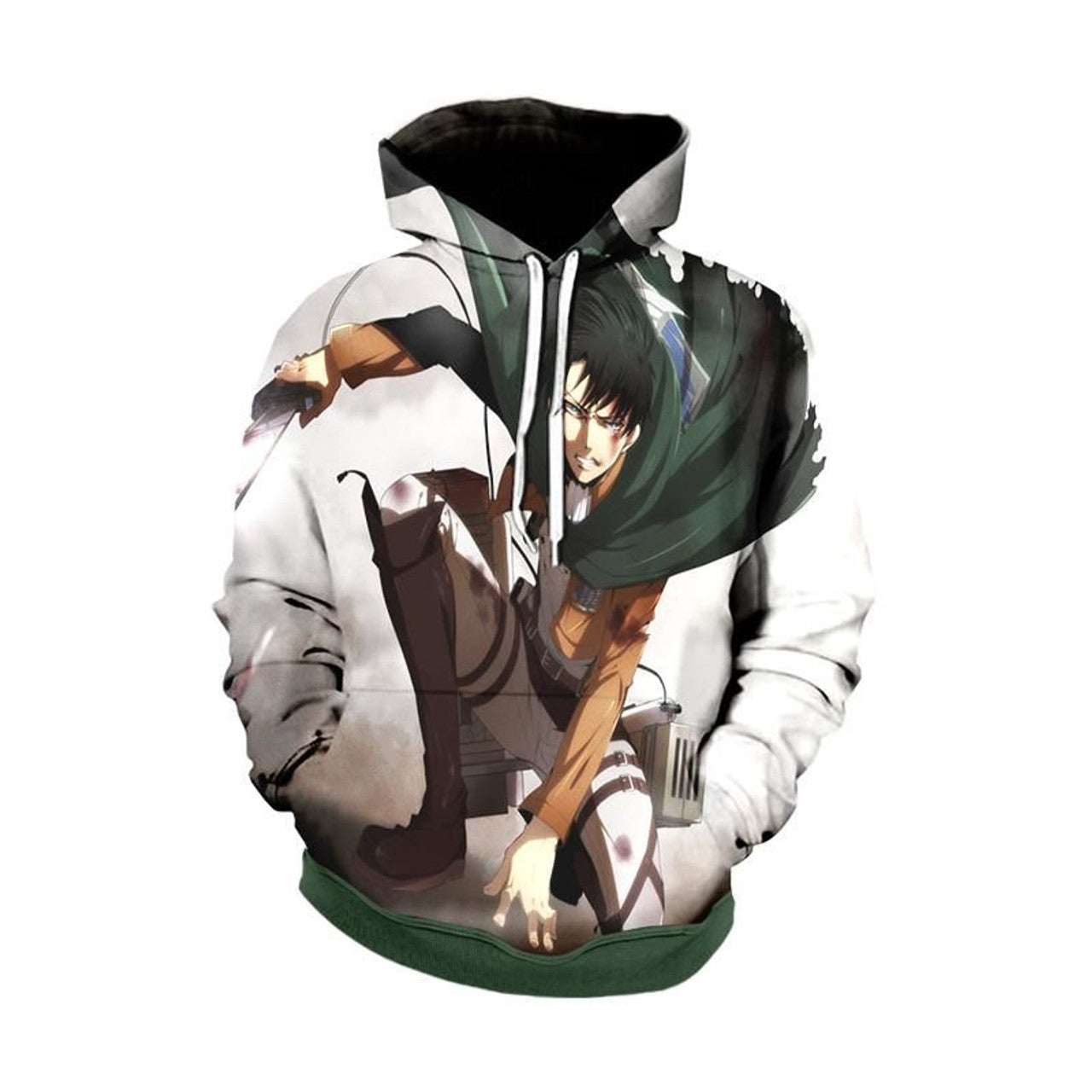 HickVibes Attack On Titan Levi In Battle With Tattered B2347 3D Pullover Printed Over Unisex Hoodies
