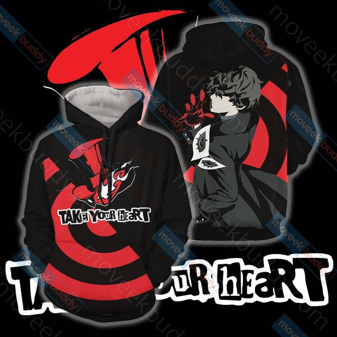 HickVibes Persona 5 - Phantom Thieves Symbol A597 3D Pullover Printed Over Unisex Hoodies