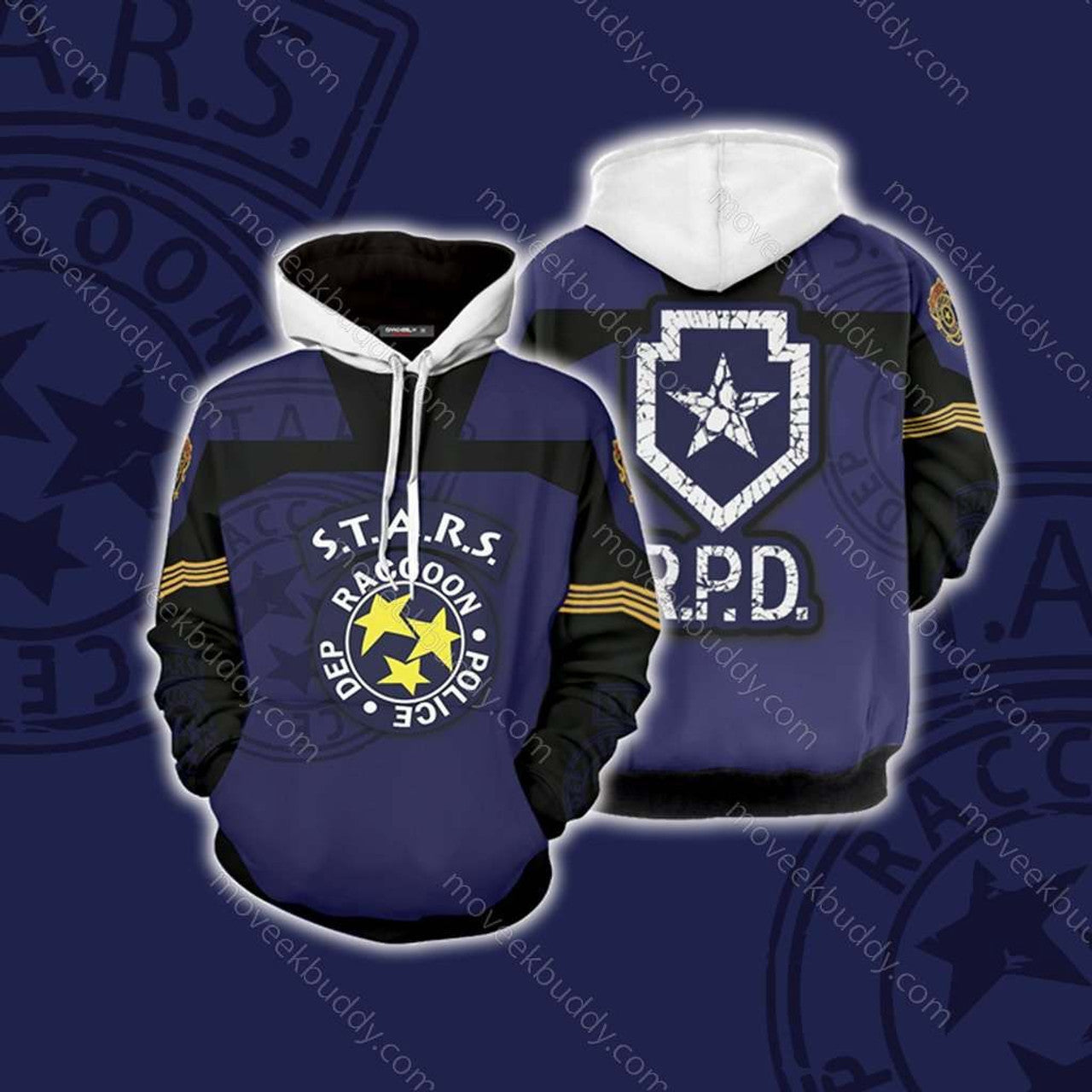 HickVibes Resident Evil Raccoon Police Department A294 3D Pullover Printed Over Unisex Hoodies