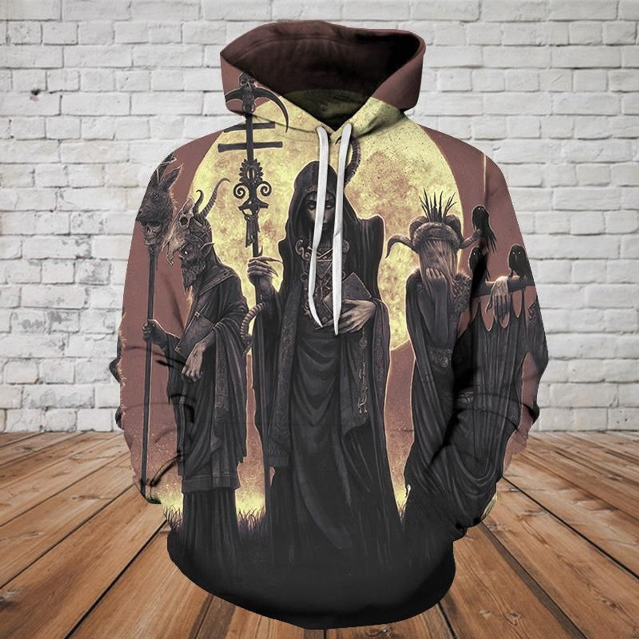 HickVibes Skull - The Witch 0466 A2834 3D Pullover Printed Over Unisex Hoodies