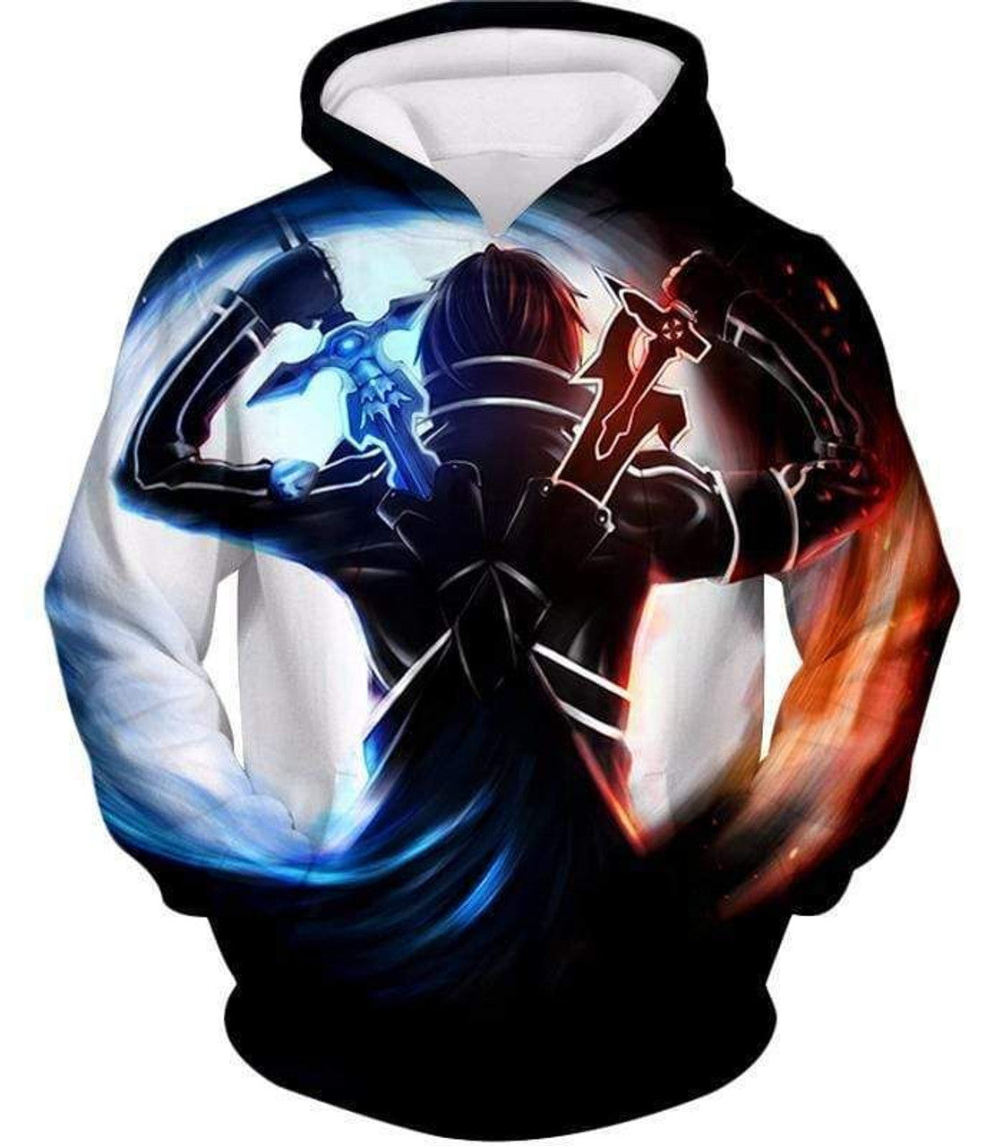 HickVibes Sword Art Online Ultimate Player Kirito Aka The Black Swordsman Cool Graphic Action A3360 3D Pullover Printed Over Unisex Hoodies