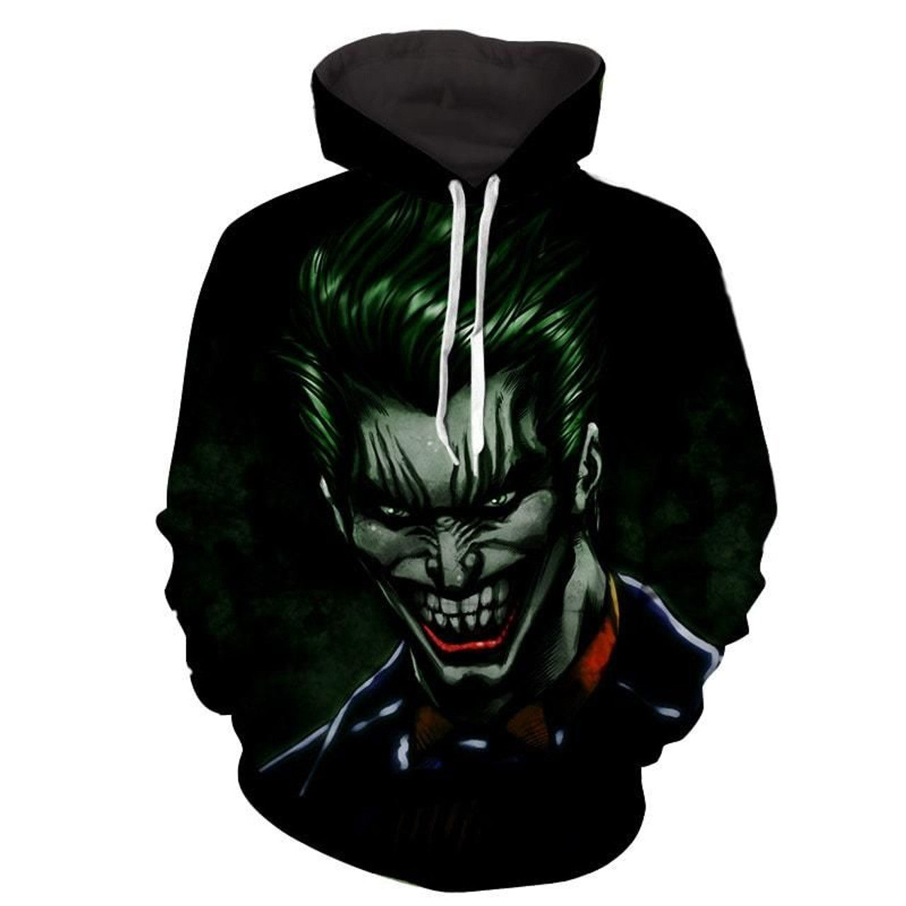 HickVibes The Mad Evil Face Of Joker Design Full Print A4042 3D Pullover Printed Over Unisex Hoodies