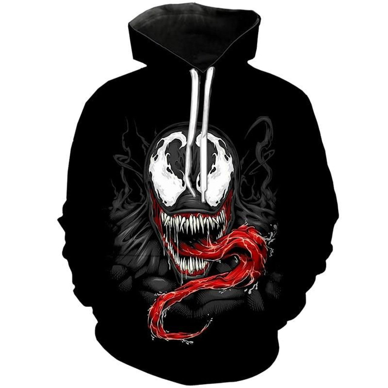 HickVibes Venom New Classic Black Attack B186 3D Pullover Printed Over Unisex Hoodies