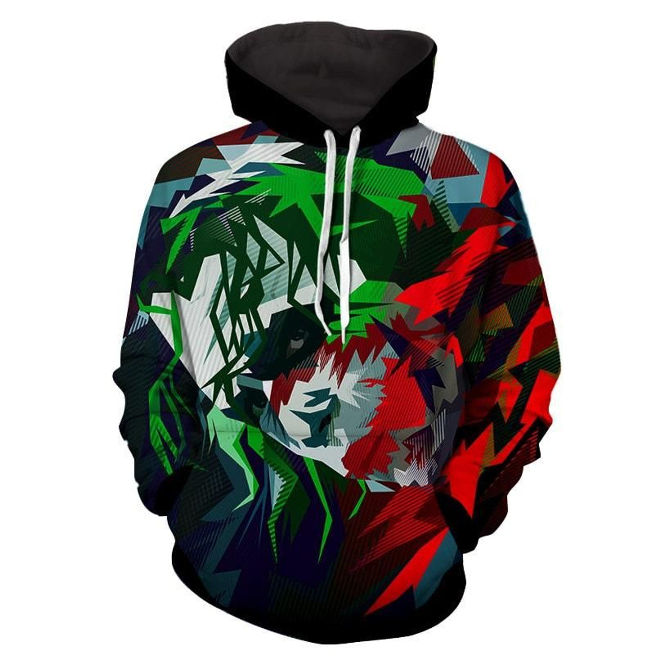 HickVibes Vibrant Dope Mad Pyscho Joker Design Full Print A4049 3D Pullover Printed Over Unisex Hoodies