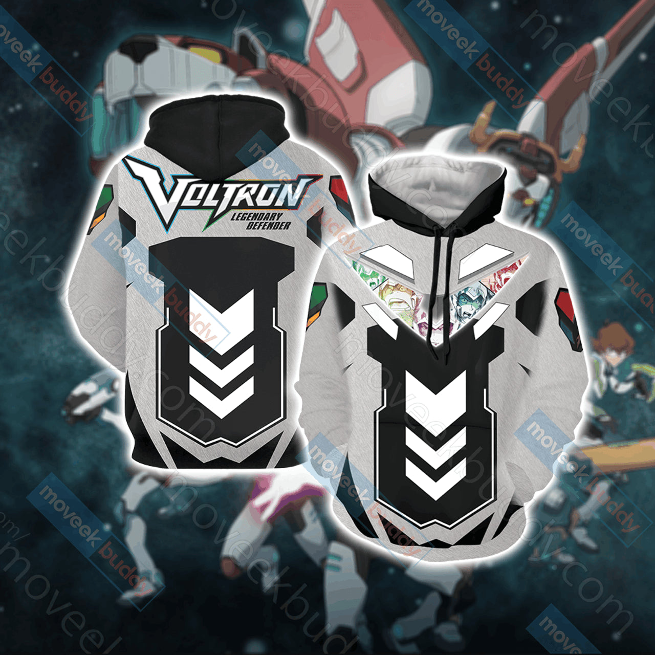HickVibes Voltron Legendary Defender Style A522 3D Pullover Printed Over Unisex Hoodies