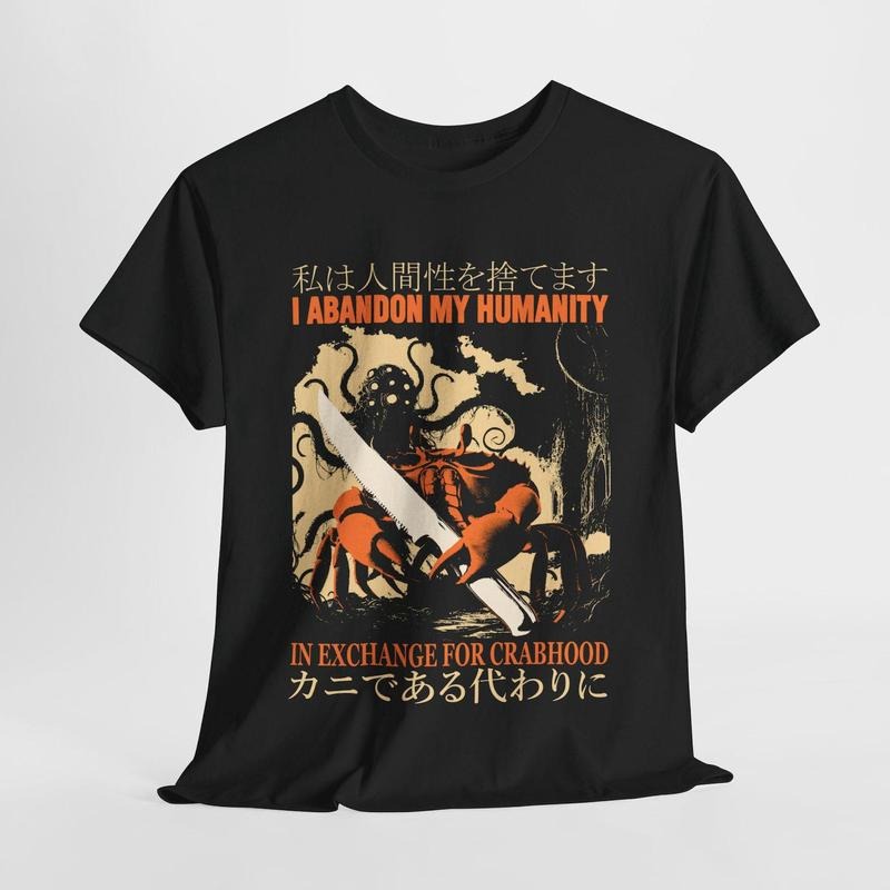 I Abandon My Humanity Crab Vintage Japanese T-Shirt