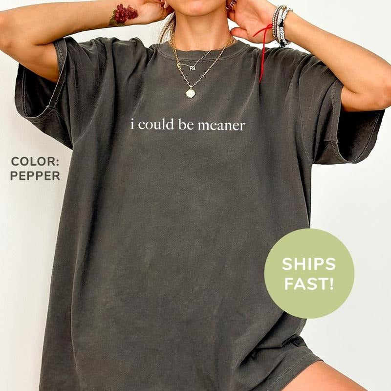 I Could Be Meaner Shirt, Funny Humor Shirt, Sarcastic Shirt, Funny Quote Shirt, Sarcasm Shirt, Trendy Shirt for Women