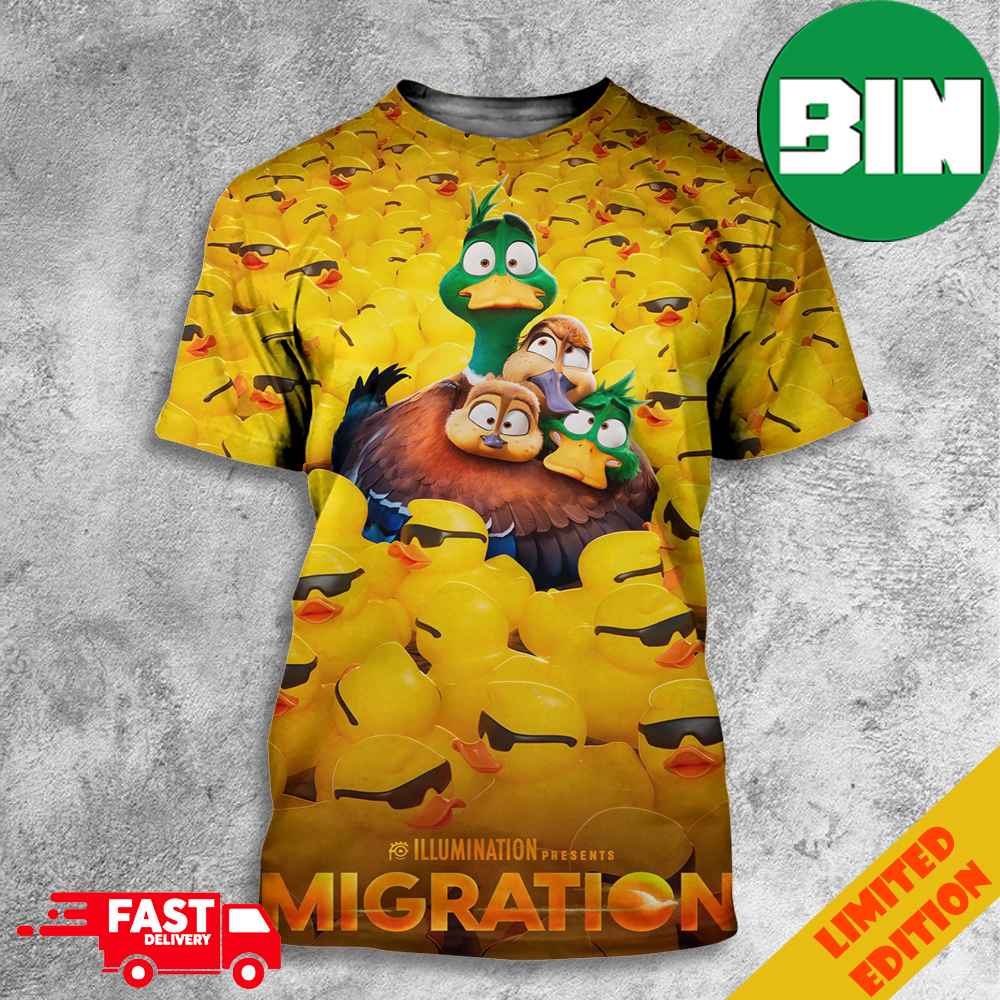 Illumination Presents Migration Odd Ducks Welcome Only In Theaters This Holiday Poster Movie 3D T-Shirts