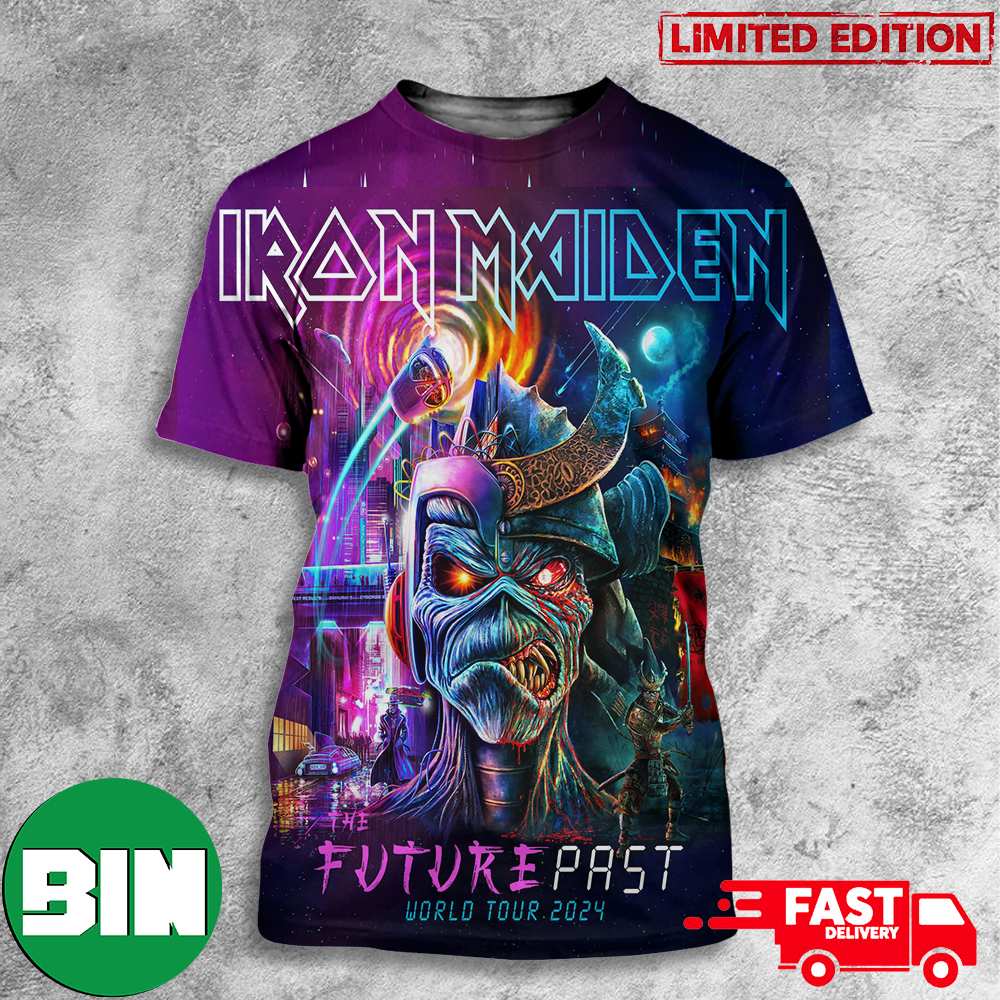 Iron Maiden The Future Past Tour World Tour 2024 New Zealand 16th September Spark Arena Ackland 3D T-Shirts