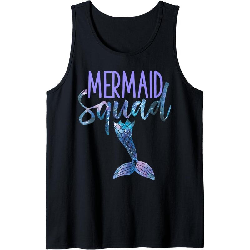 Mermaid Squad Cute Funny Birthday Bridal Bachelorette Party Tank Top MADE IN USA