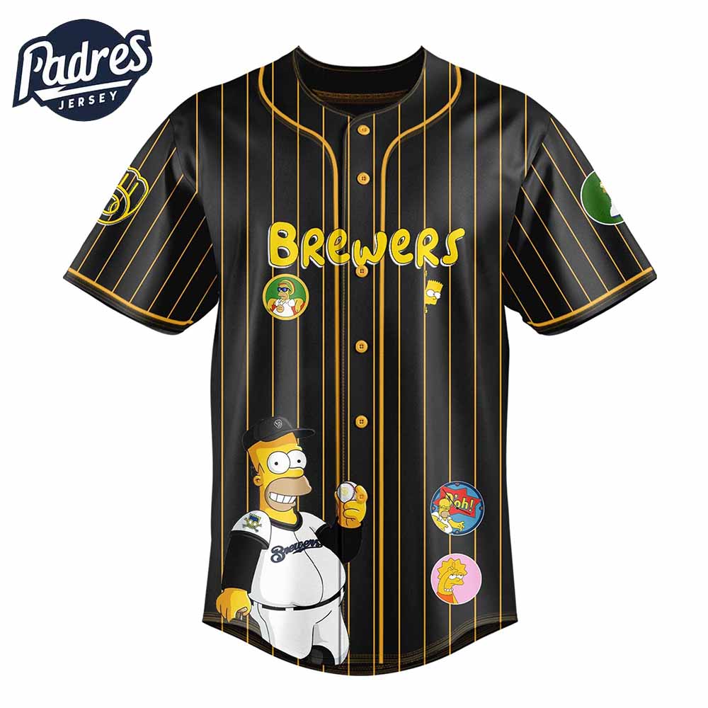 Milwaukee Brewers MLB x The Simpsons Baseball Jersey Style - Padres Jersey Oasis: Elevate Your Baseball Style Game
