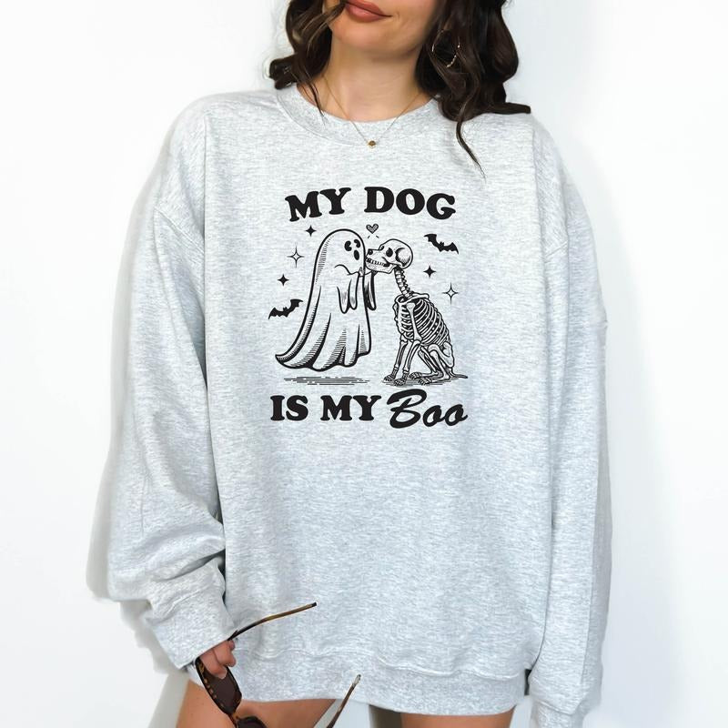 My Dog is My Boo - Unisex Crewneck Sweatshirt, Funny Sweatshirt, Funny Apparel, Gift Idea, Relaxed Fit, Casual Apparel