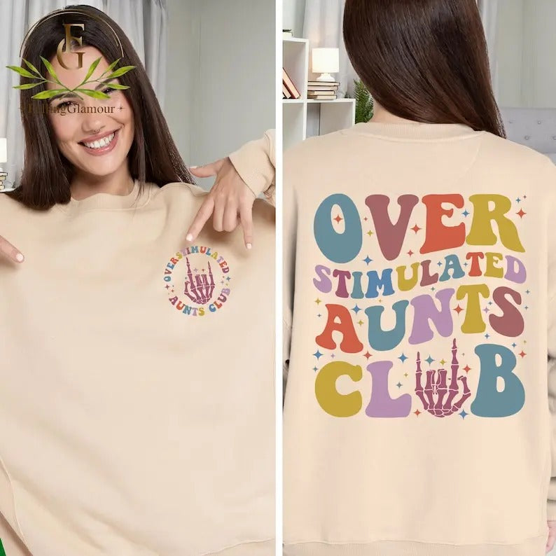 Premium Cool Aunts Club Shirt, Over Stimulated Aunts Club Shirt, Shirt for Aunts, Auntie Shirt, Gift For Auntie, Aunt Birthday Gifts, Funny Shirt