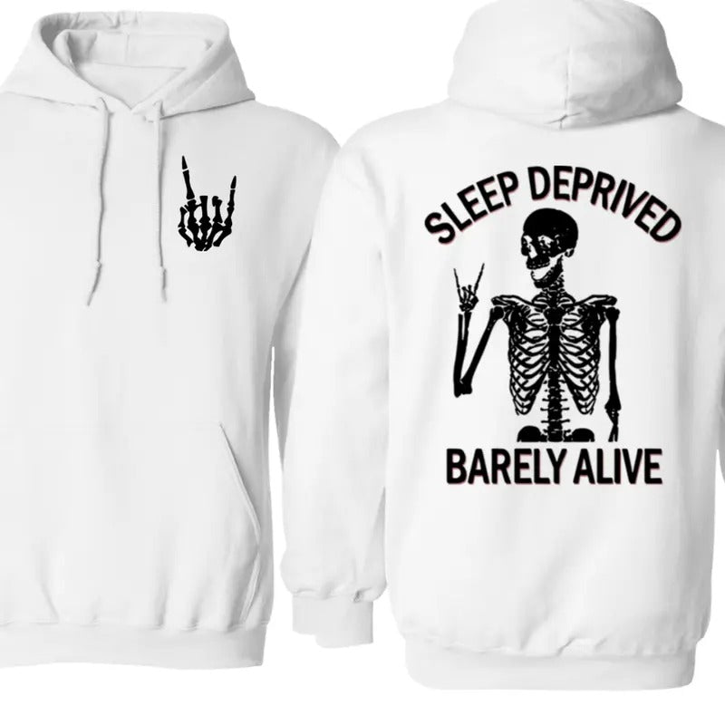 Sleep Deprived Barely Alive Gildan-Unisex Both Side Printed Hoodie Cotton Classic Fabric