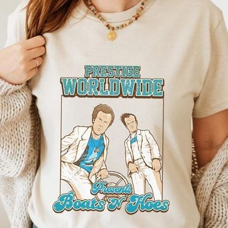 Step Brothers Movie Shirt Prestige Worldwide Presents Boats 'N Hoes Vintage Tshirt