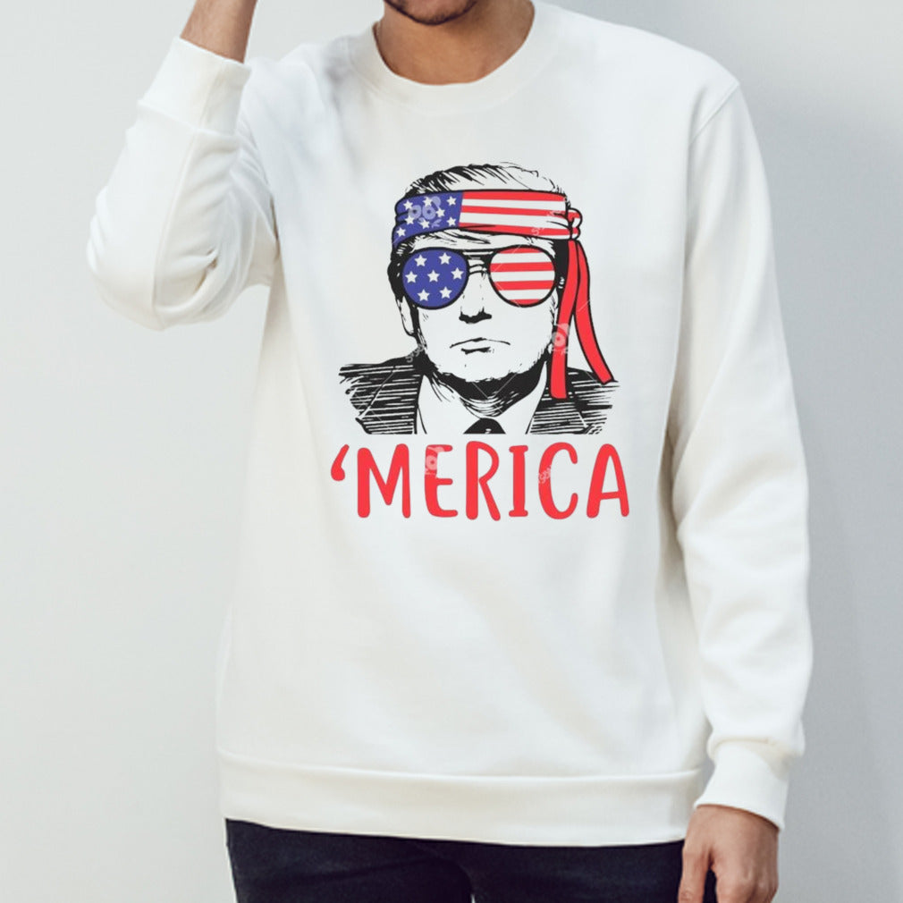 Trump Merica Donald Trump 4th Of July Trump Sunglasses Usa Flag T-shirt