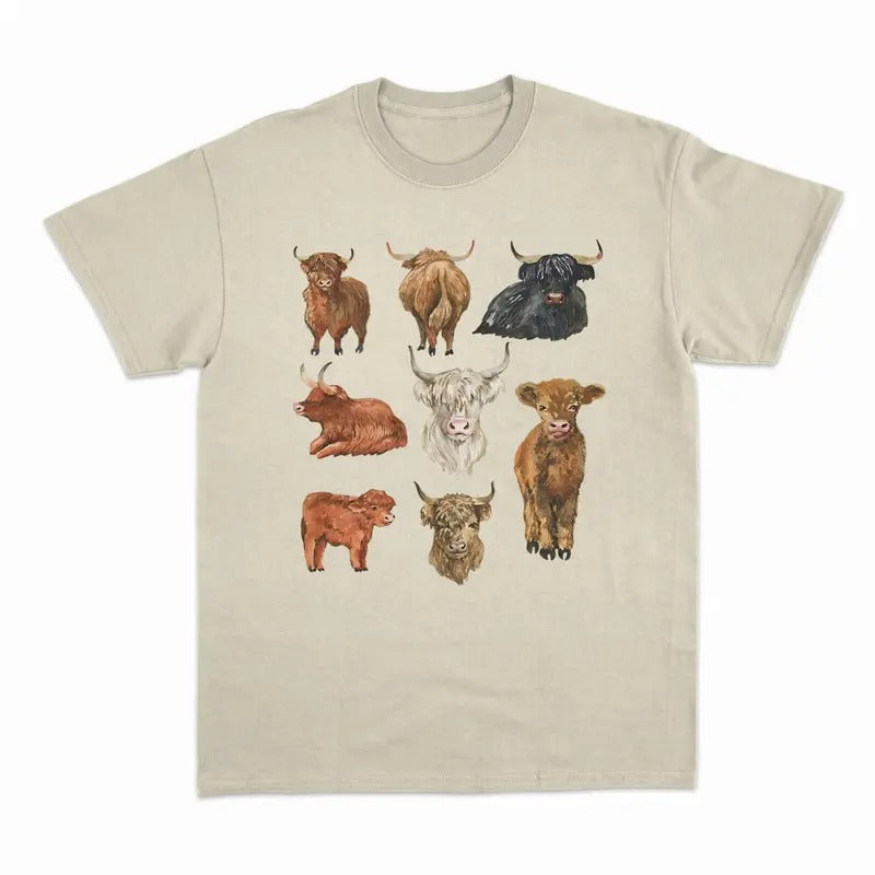 Unisex Highland Cow T-Shirt , Sweatshirt and Hoodie