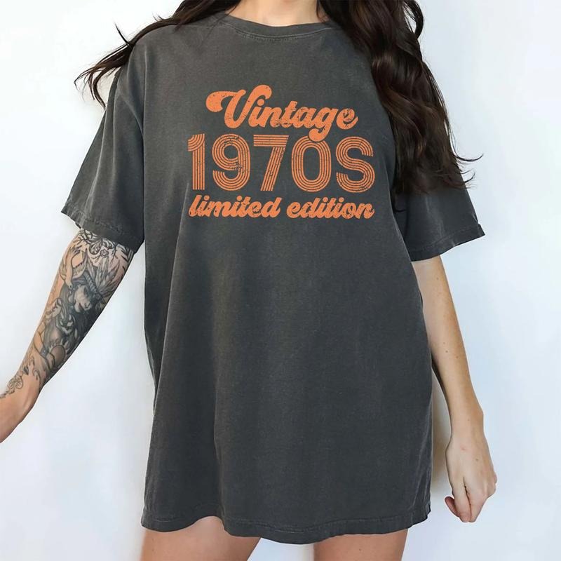 Vintage 1970s Limited Edition Tee, Retro In My Fifties Era Graphic Tee Women, Vintage Shirt For 50s, Unisex Funny Shirt, Vintage Unisex In My Fifties Tee, Birthday's Gifts, Menswear, Women's Tops, Womenswear, Cotton Fabric Relaxed Fit Chic Style