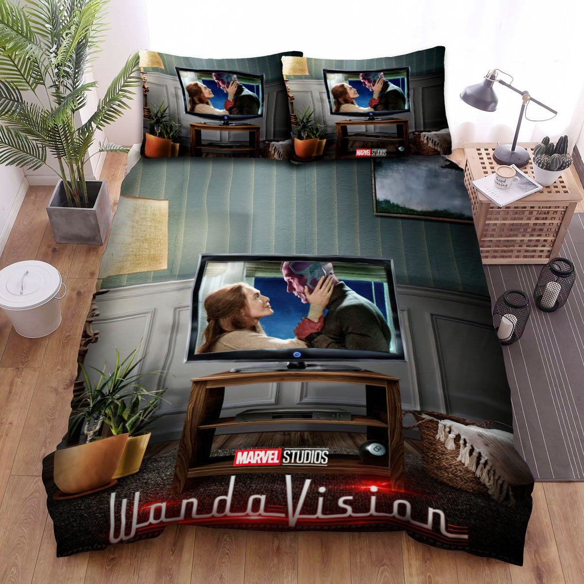 Wandavision Movie Poster 5 Bed Sheets Duvet Cover Bedding Setss