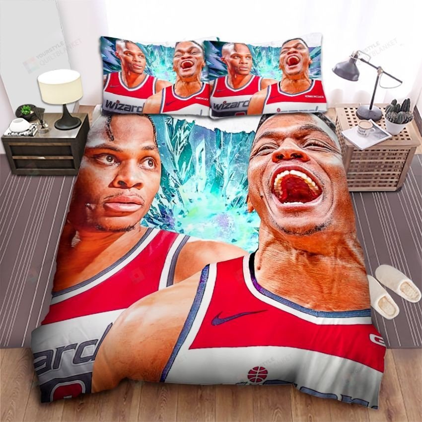 Washington Wizards Russell Westbrook Photo Collage Bed Sheet Spread Comforter Duvet Cover Bedding Setss