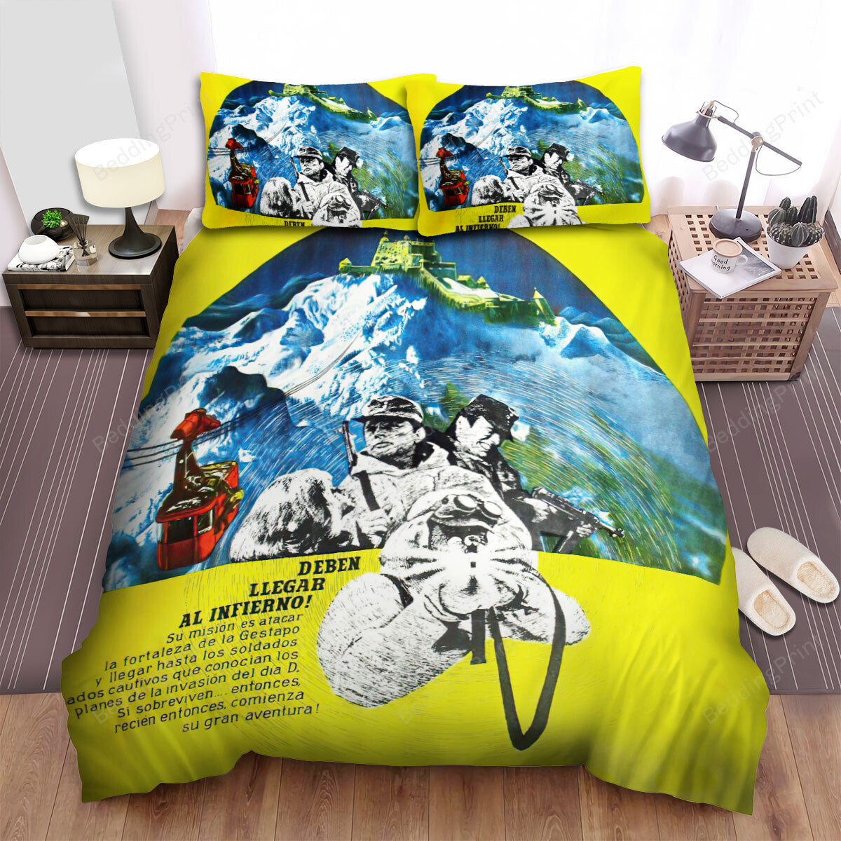 Where Eagles Dare Movie Poster 4 Bed Sheets Duvet Cover Bedding Setss