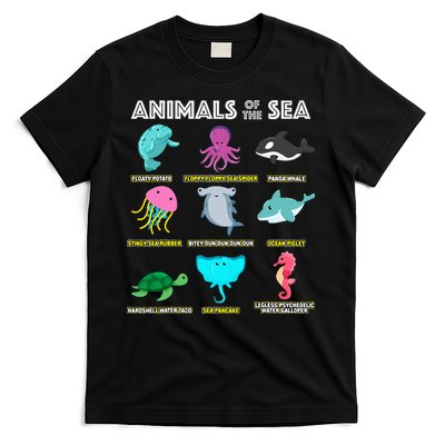 Animals Of The World Sea Creatures Funny Ocean Humor Meme T-Shirt