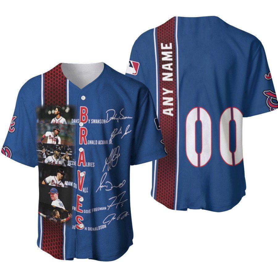 Atlanta Braves Dansby Swanson Ronald Acuna Jr. Designed Allover Gift With Custom Name Number For Braves Fans Baseball Jersey Gifts for Fans - lylyprint.com