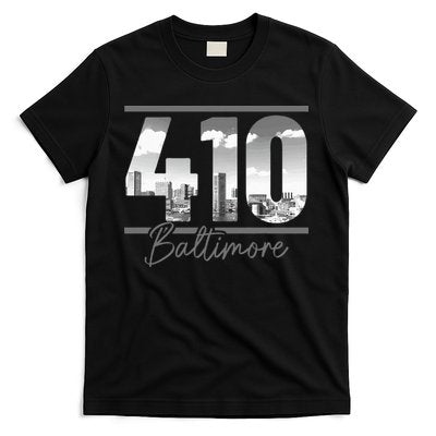 Baltimore 410 Area Code Skyline Maryland Vintage T-Shirt