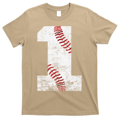 Baseball Jersey Number 1 Vintage 1st Birthday T-Shirt