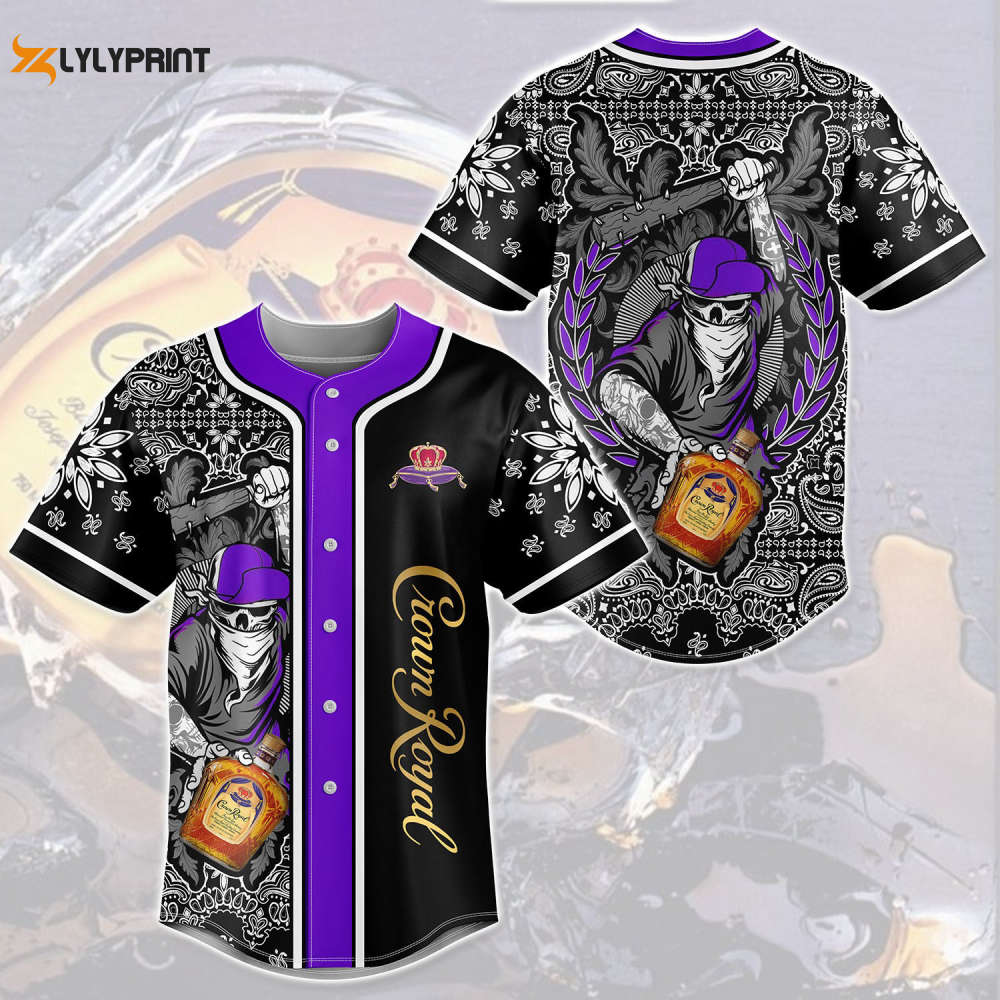 Crown Royal Swag Skull All Over Print Mandala Pattern Unisex Baseball Jersey - lylyprint.com