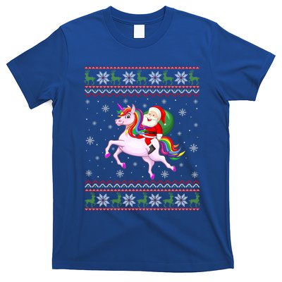 Christmas Santa Riding Unicorn Funny Ugly Xmas Sweater Gift T-Shirt