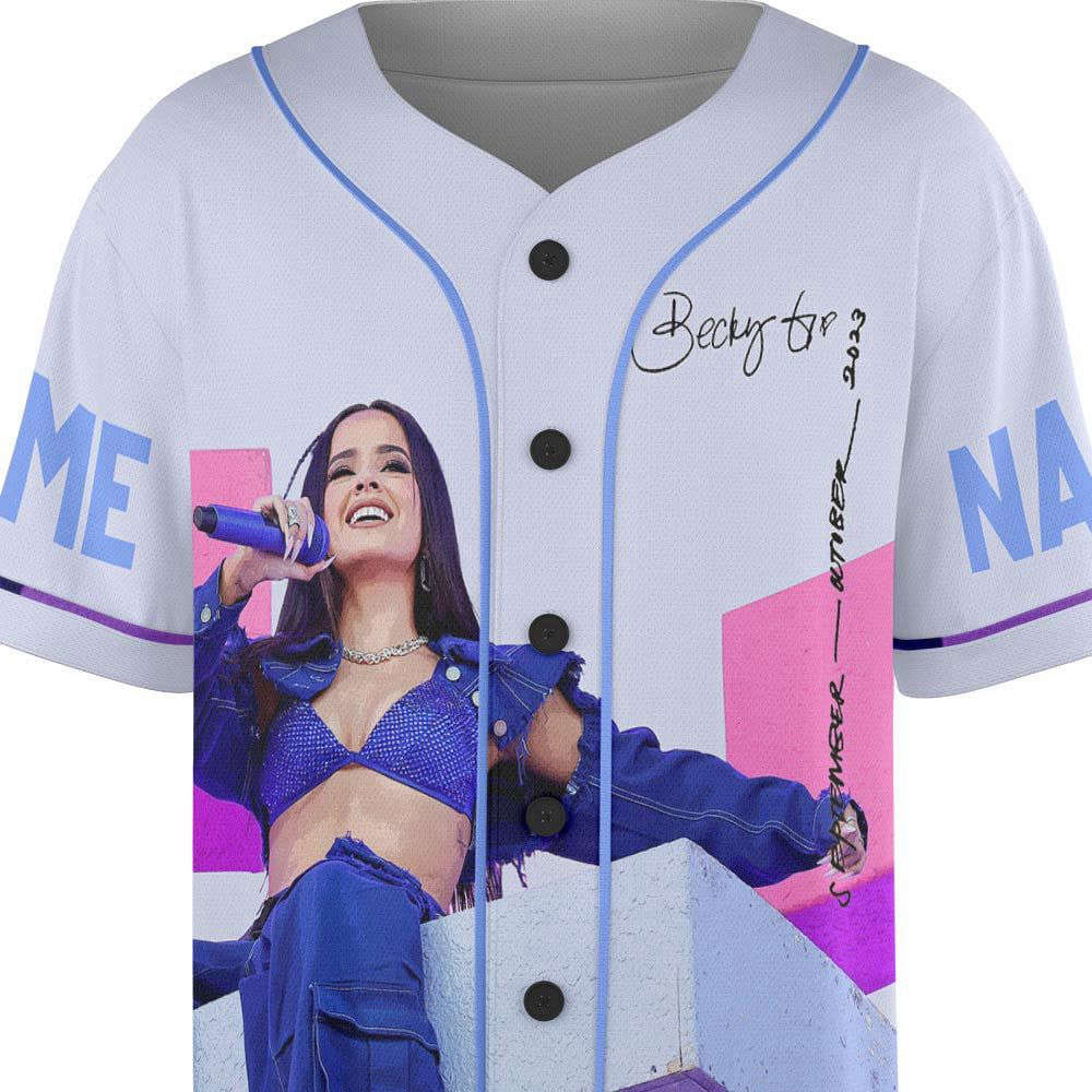 Custom Name Becky G 2023 Tour Baseball Jersey, Mi Casa Tu Casa US Concert - lylyprint.com