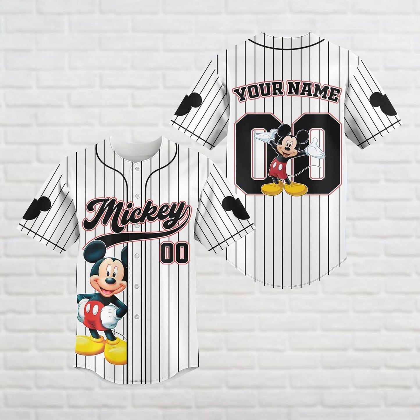 Custom Name Disney Mickey Mouse Baseball Jersey