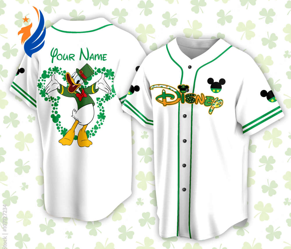 Custom Saint Patrick Day Disneyland Baseball Jersey - Personalized Mickey St Patrick Family Vacation Trip Shirt for Baseball Lovers - Bafud