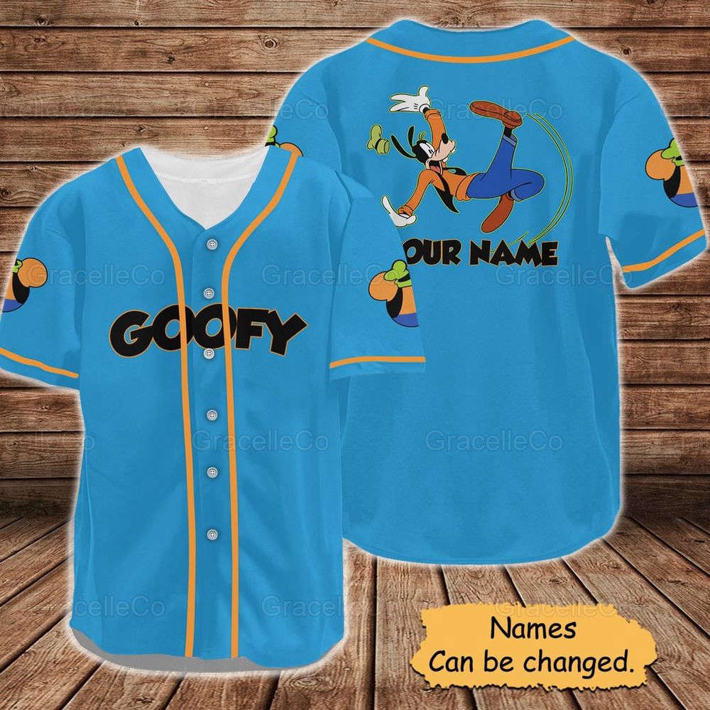 Disney Goofy Personalized Baseball Jersey Shirt, Goofy Dog Jersey Shirt - lylyprint.com